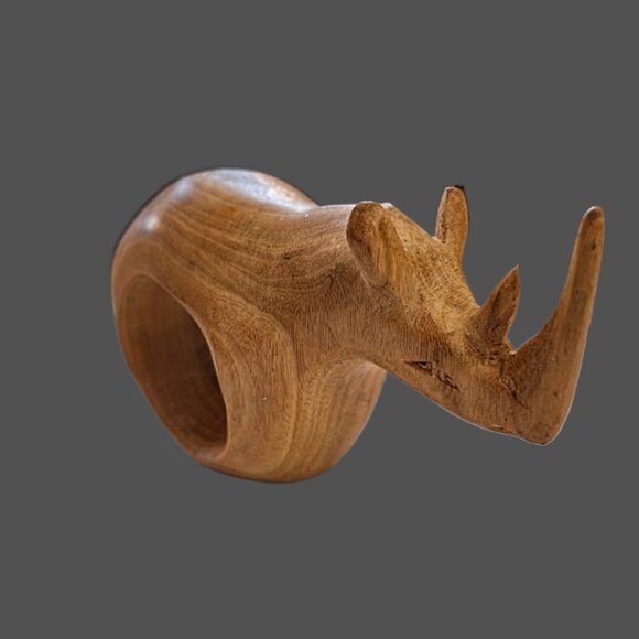 6 Hand Carved Wooden Safari Animals Napkin Holders EUC - Picture 8 of 8